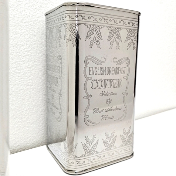 Vintage English Breakfast Coffee Steel Tin Canister & Lid - Picture 4 of 13